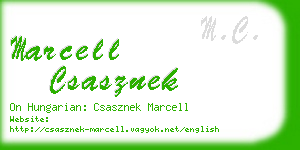 marcell csasznek business card